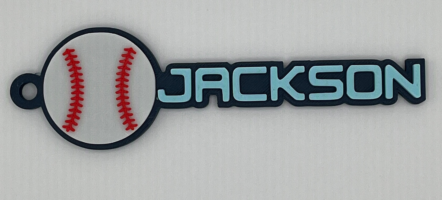 Baseball Name Keychain